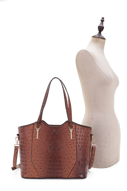 Sheila Ostrich Print Tote