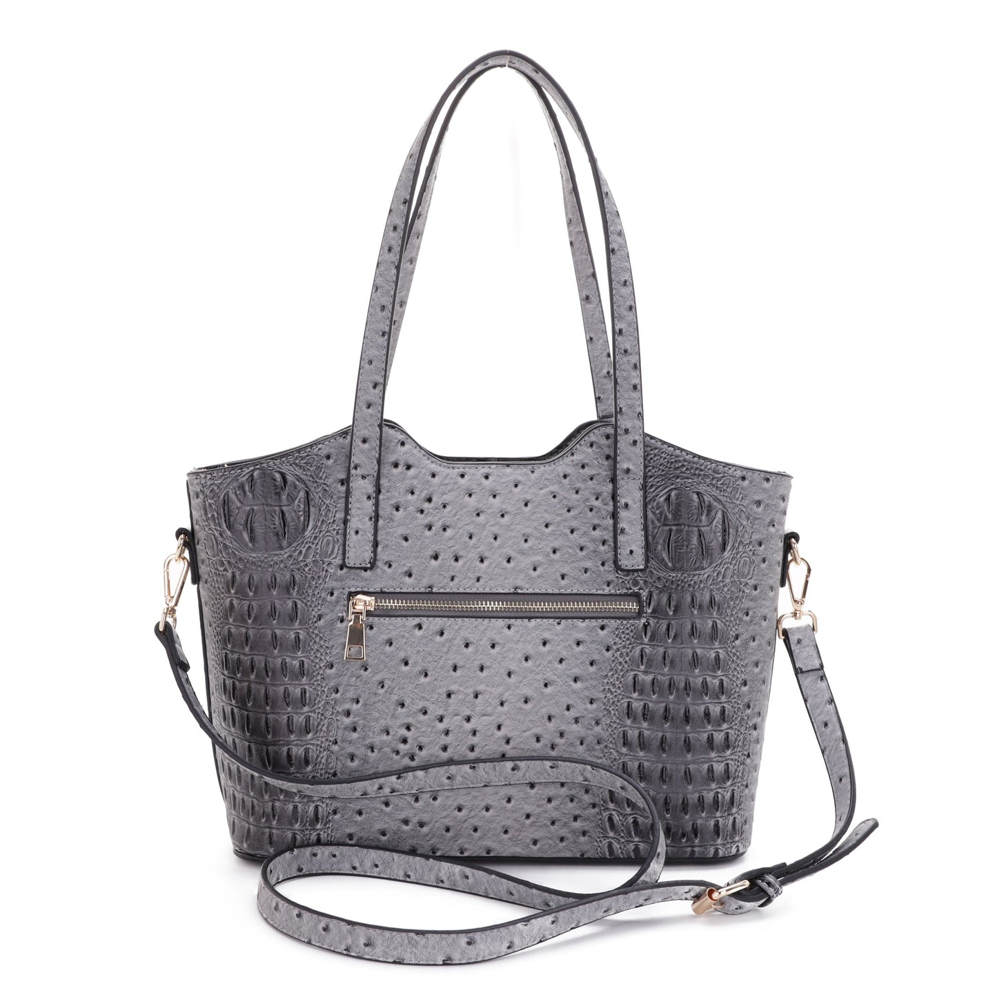 Ostrich Print Top Handle Tote