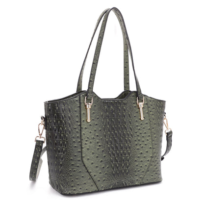 Sheila Ostrich Print Tote