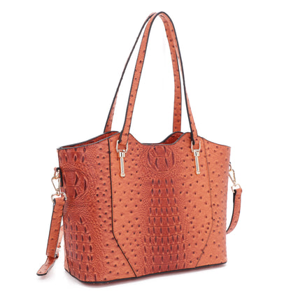 Sheila Ostrich Print Tote