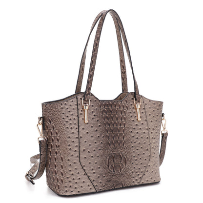 Sheila Ostrich Print Tote