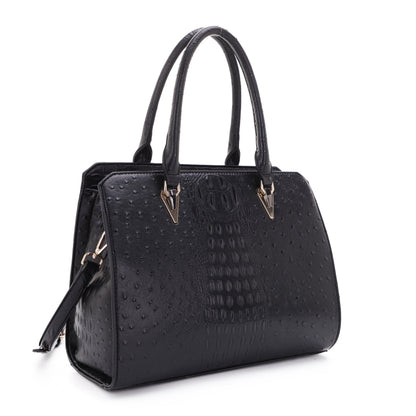 Sheila Ostrich Print Satchel