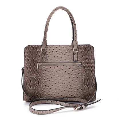 Sheila Ostrich Print Satchel