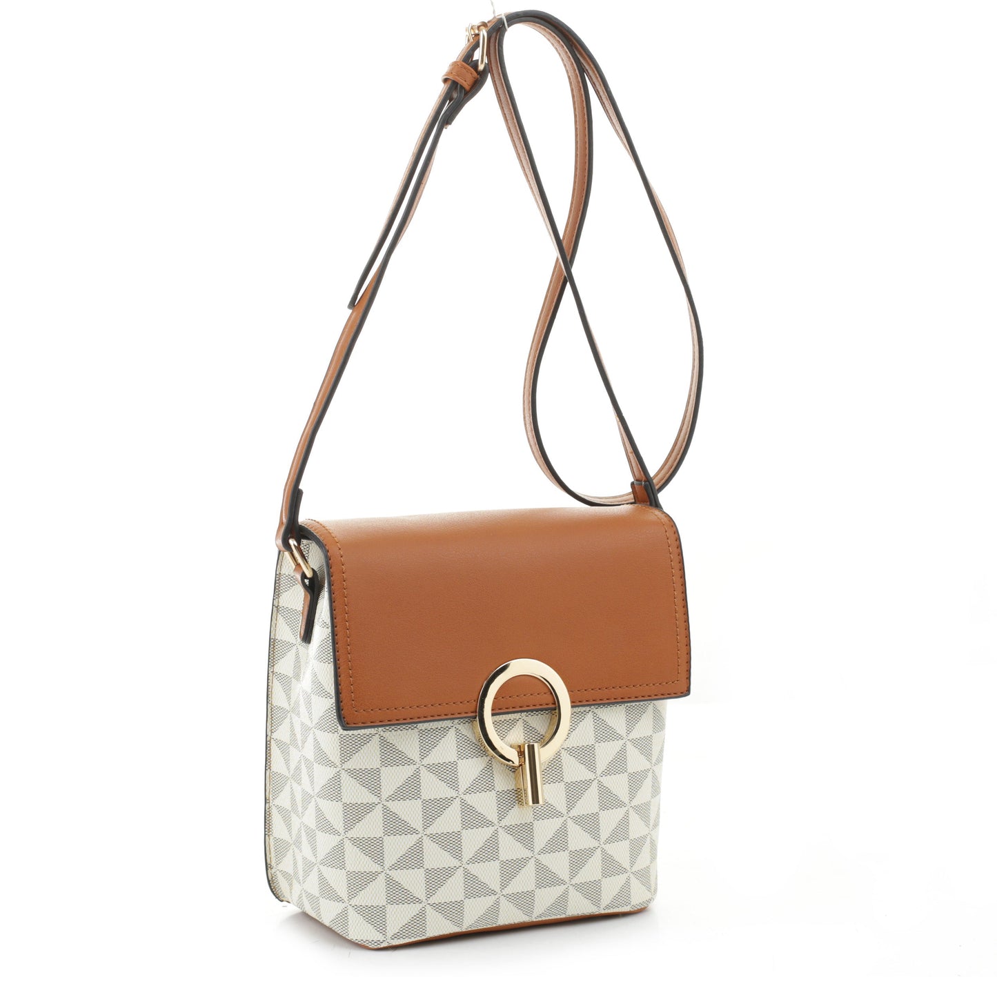 Miki Geometric Monogrammed Crossbody