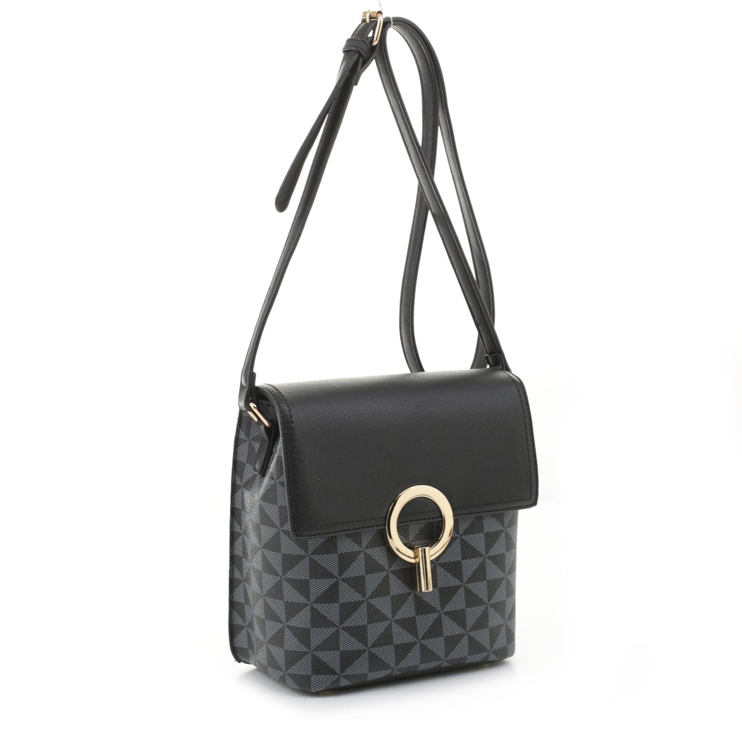 Miki Geometric Monogrammed Crossbody