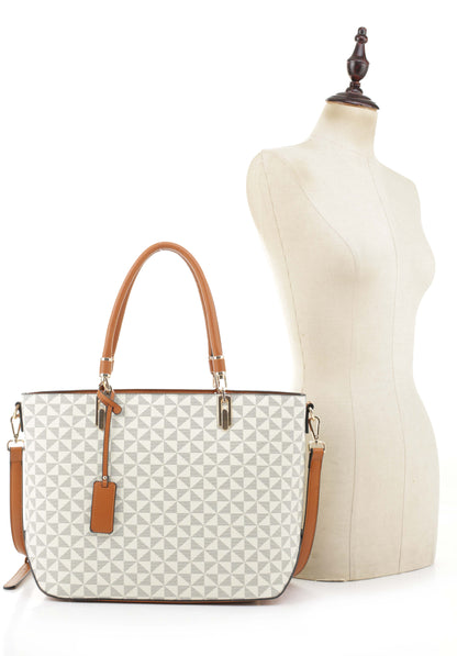 Vida Geometric Monogrammed Tote Set