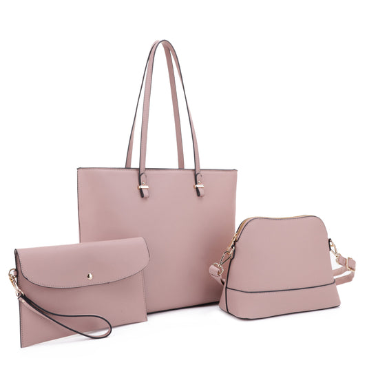 Matching Tote Envelope Wristlet Clutch and Satchel Set