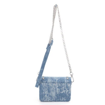 Nia Studded Denim Mini Wallet on Chain